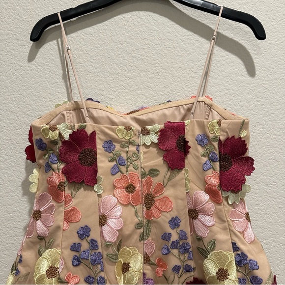 NWT Antonio Melani Sunny Multi Floral Applique Embroidered Mini Dress - Picture 6 of 11